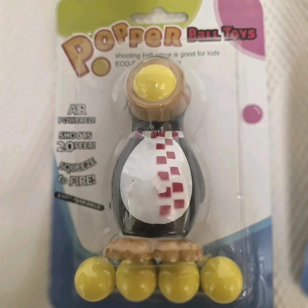 Holiday Popper Ball Toys Set of 2 Elf Penguin 6